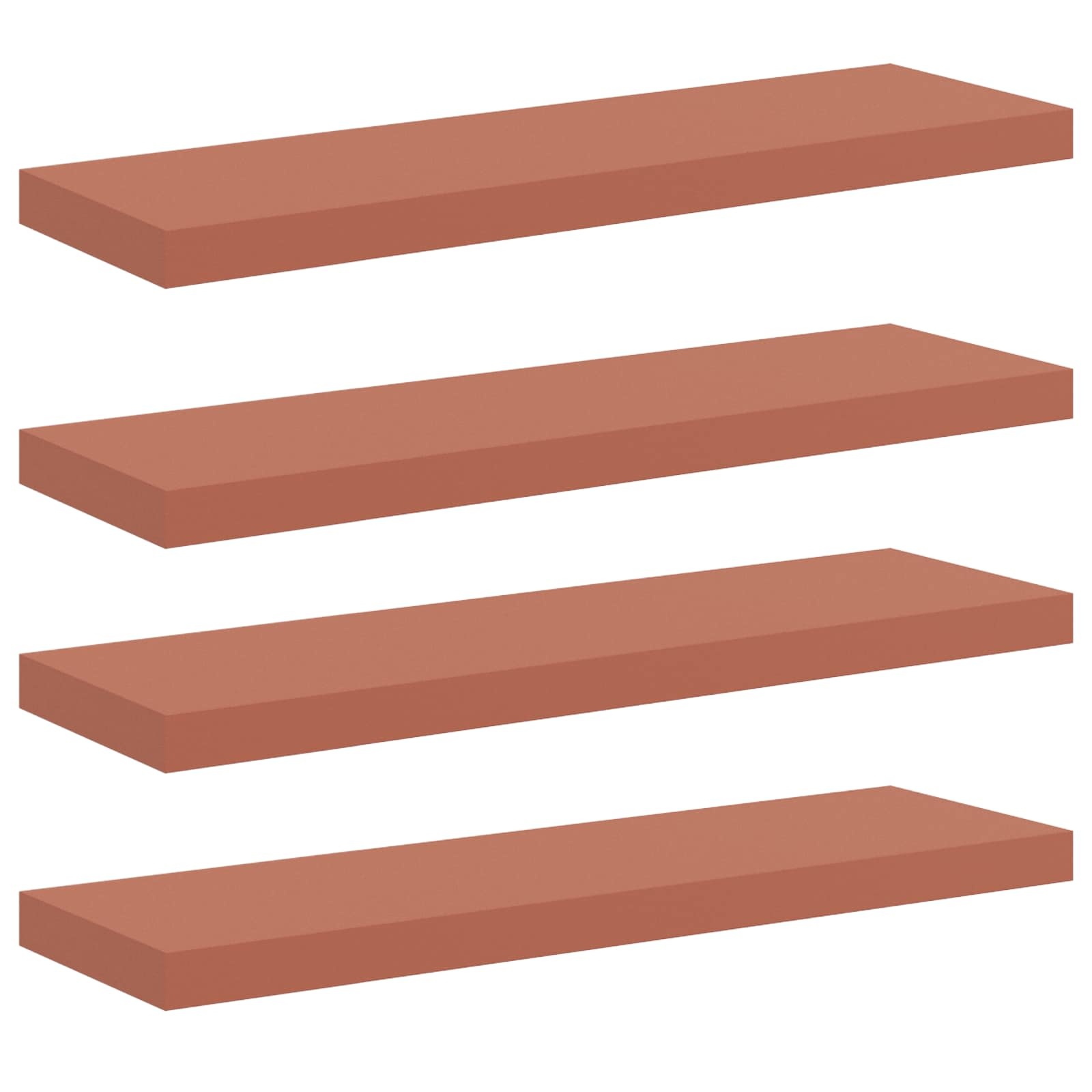 VidaXL Wandplank met opslag 4 pcs Rood 90 x 23,5 x 4 cm Bewerkt hout