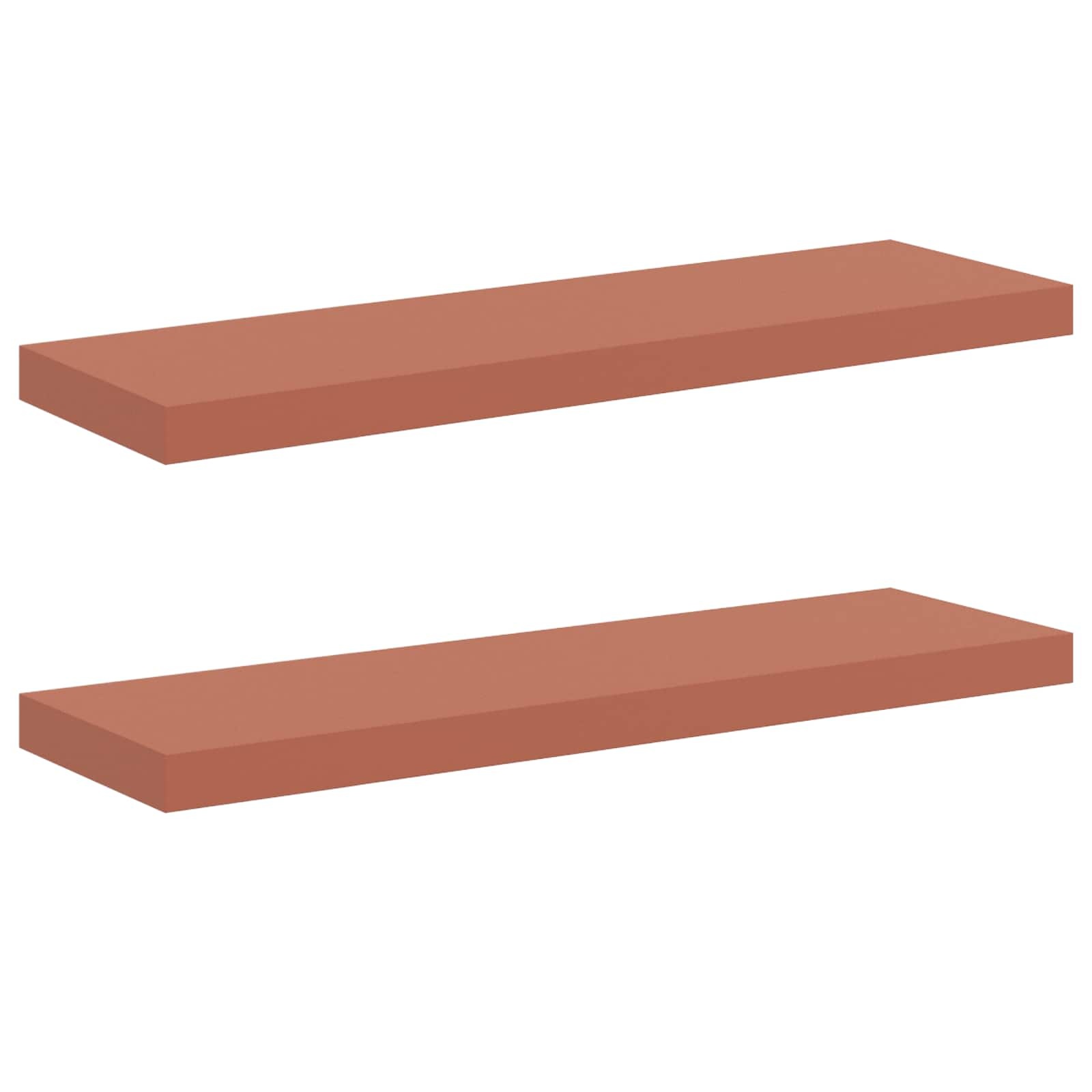 VidaXL Wandplank met opslag 2 pcs Rood 90 x 23,5 x 4 cm Bewerkt hout