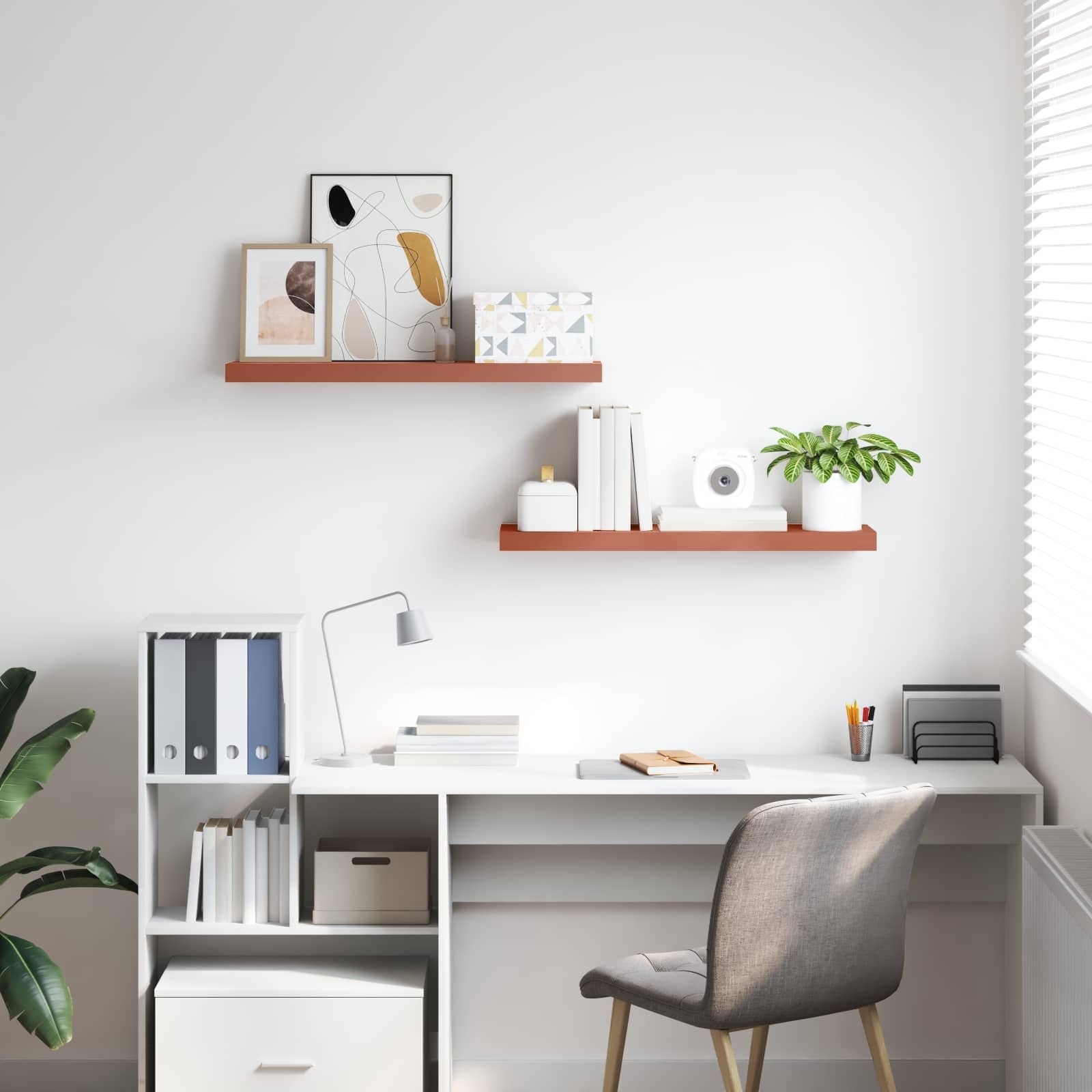 VidaXL Wandplank met opslag 2 pcs Rood 90 x 23,5 x 4 cm Bewerkt hout