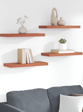 VidaXL Wandplank Wandgemonteerd 4 pcs Rood 50 x 23 x 4 cm Bewerkt hout