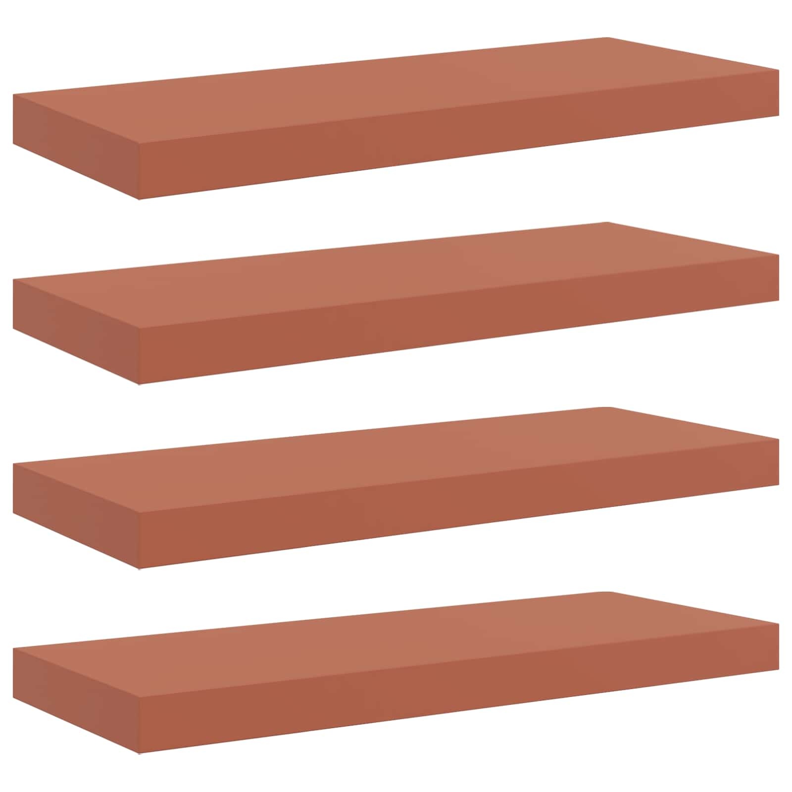 VidaXL Wandplank Wandgemonteerd 4 pcs Rood 50 x 23 x 4 cm Bewerkt hout
