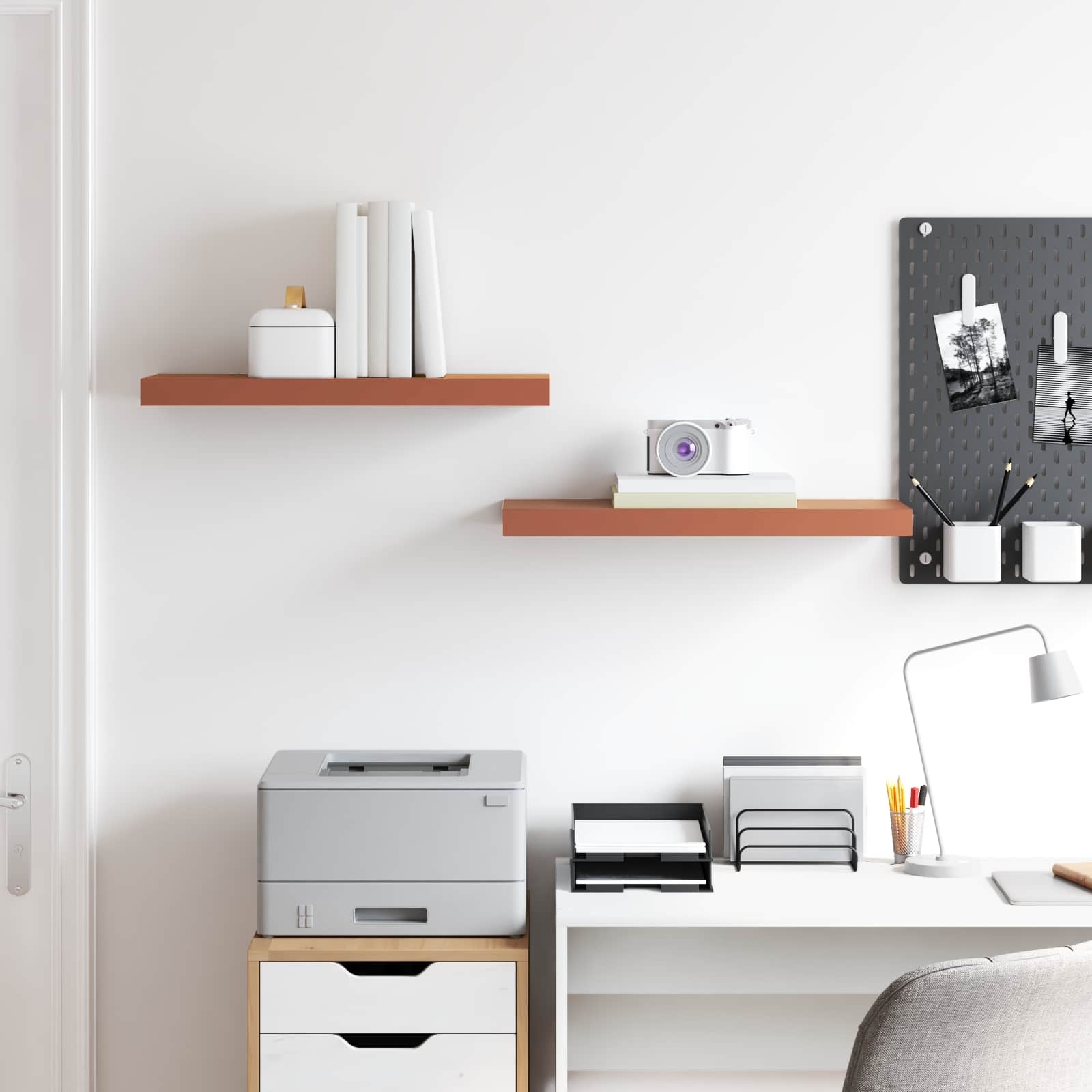 VidaXL Wandplank Wandgemonteerd 2 pcs Rood 50 x 23 x 4 cm Bewerkt hout