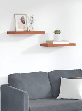 VidaXL Wandplank Wandgemonteerd 2 pcs Rood 50 x 23 x 4 cm Bewerkt hout