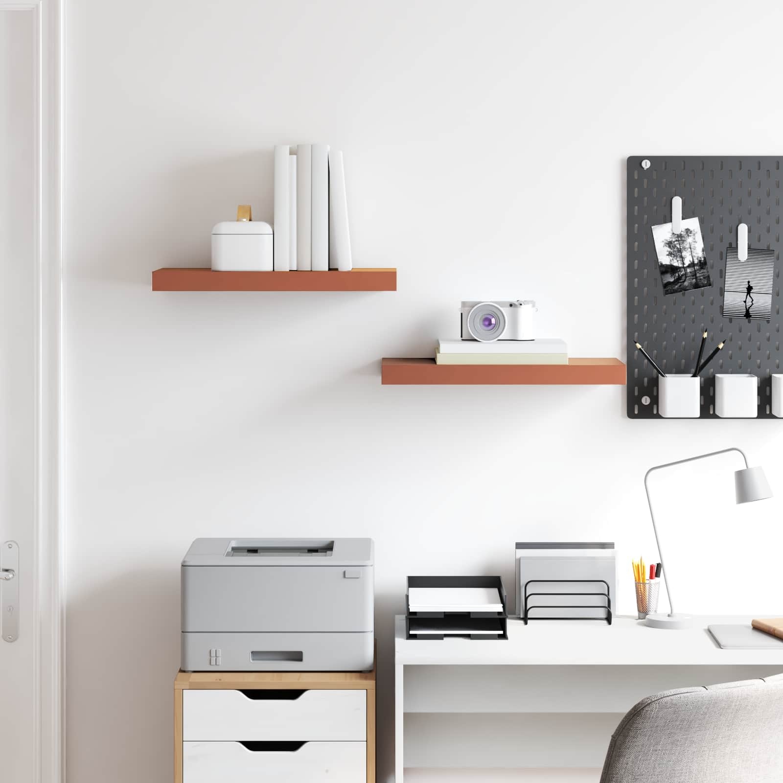 VidaXL Wandplank Wandgemonteerd 2 pcs Rood 50 x 23 x 4 cm Bewerkt hout