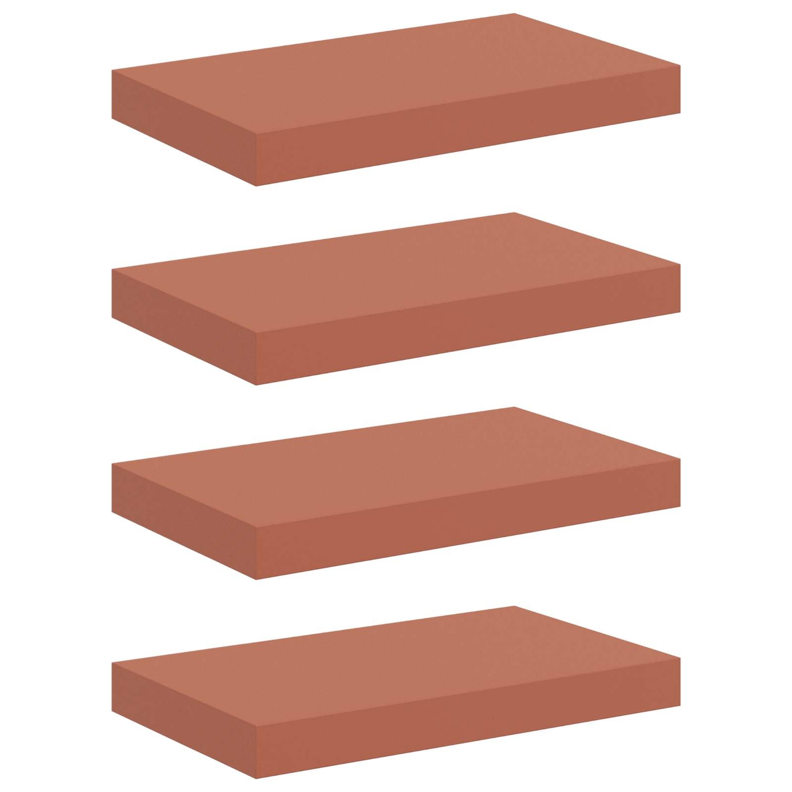 VidaXL Wandplank met opslag 4 pcs Rood 40 x 23,5 x 4 cm Bewerkt hout