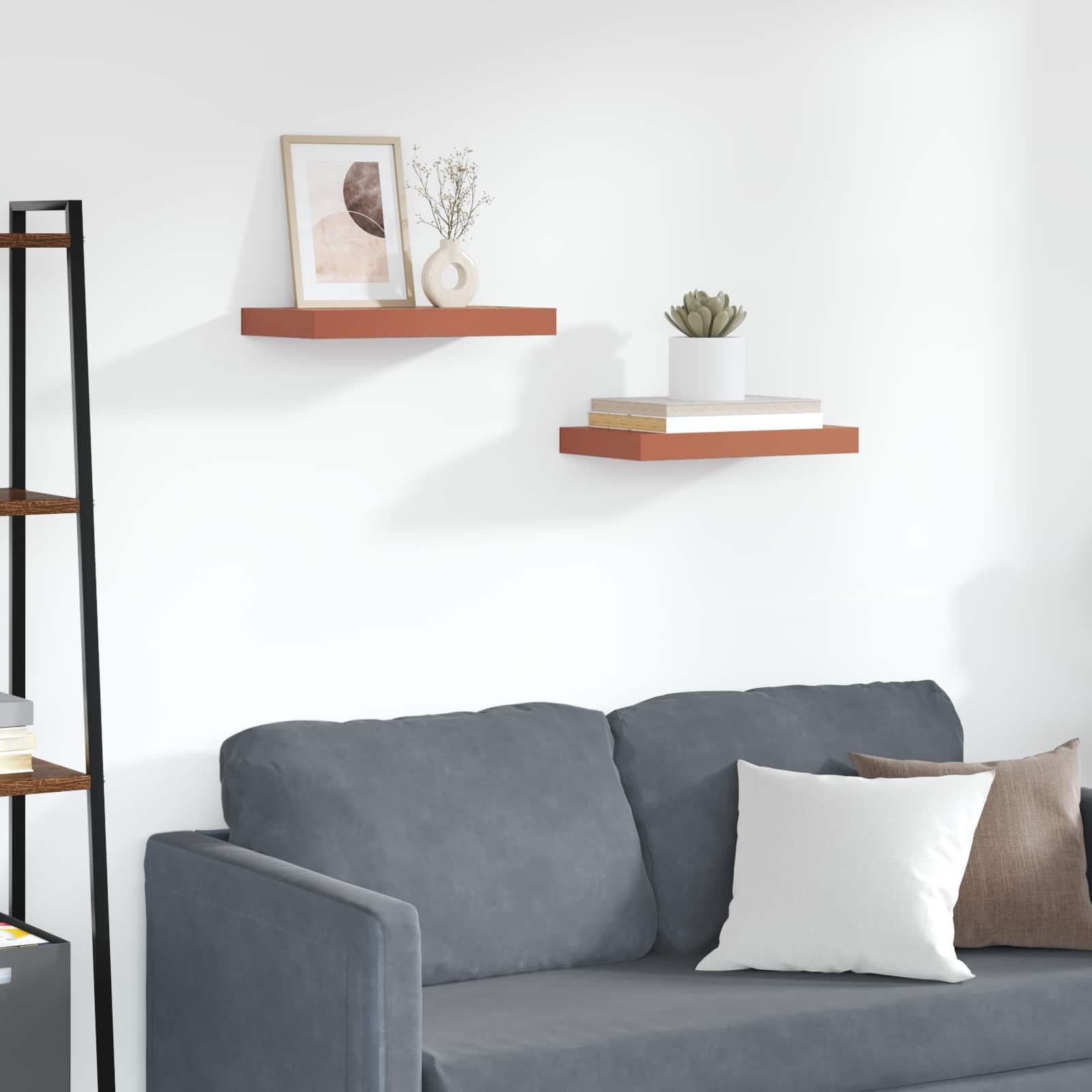 VidaXL Wandplank met opslag 2 pcs Rood 40 x 23,5 x 4 cm Bewerkt hout