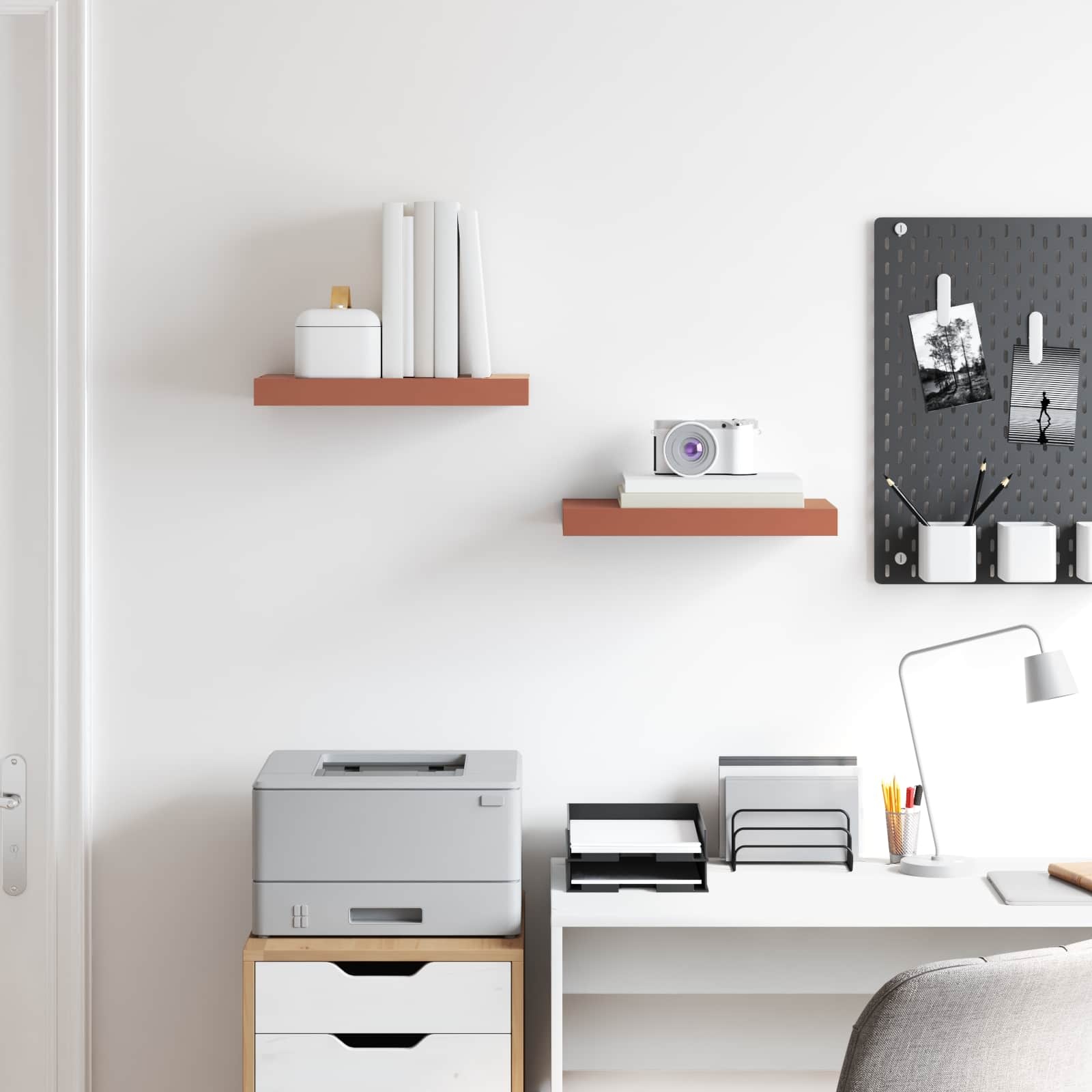 VidaXL Wandplank met opslag 2 pcs Rood 40 x 23,5 x 4 cm Bewerkt hout