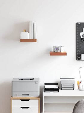 VidaXL Wandplank met opslag 2 pcs Rood 23 x 23,5 x 4 cm Bewerkt hout