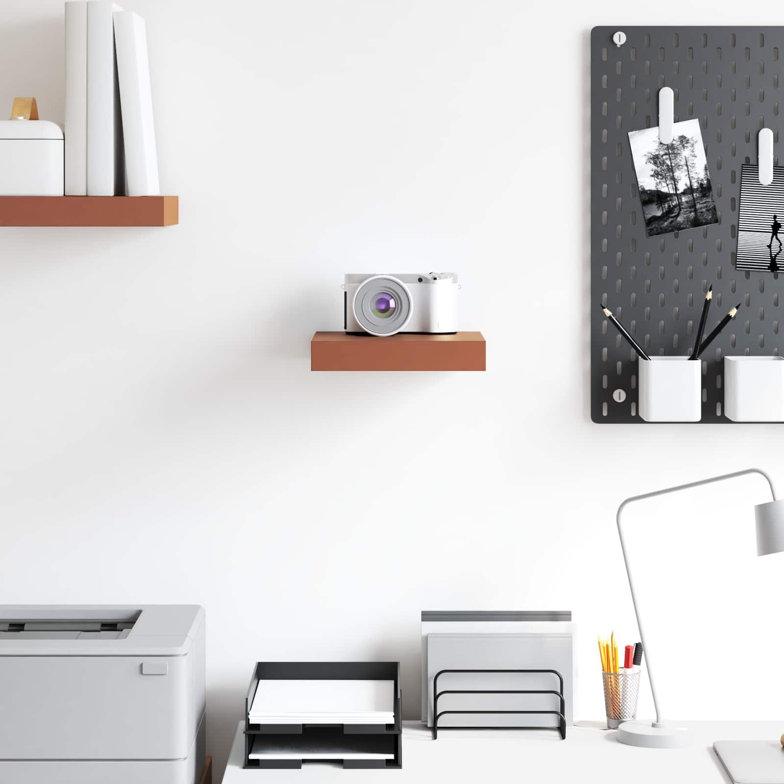 VidaXL Wandplank Wandgemonteerd Rood 23 x 23,5 x 4 cm Bewerkt hout