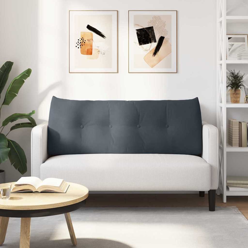 VidaXL Rugkussen Donkergrijs 120 x 24 x 50 cm Fluweel