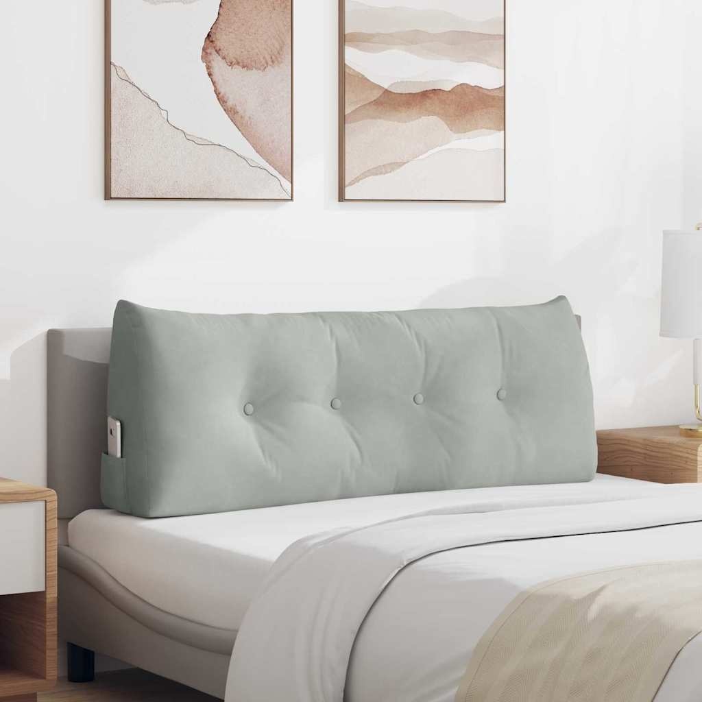 VidaXL Rugkussen Lichtgrijs 120 x 24 x 50 cm Fluweel