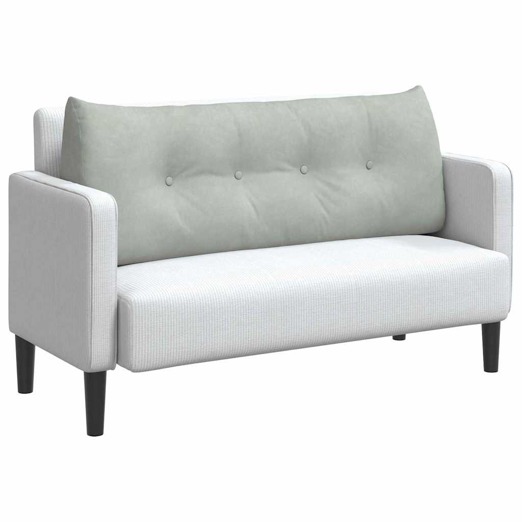 VidaXL Rugkussen Lichtgrijs 120 x 24 x 50 cm Fluweel