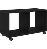 VidaXL Bijzettafel met wiel Zwart Eiken 72 x 33 x 42,5 cm Bewerkt hout