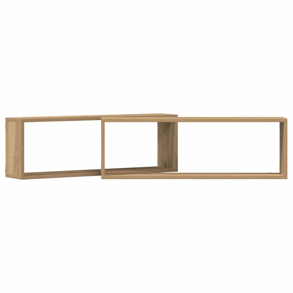 VidaXL Wandplank 2 pcs Ambachtelijk eiken 80 x 15 x 26 cm Bewerkt hout
