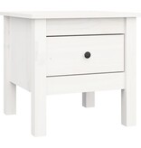 VidaXL Bijzettafels 2 st 40x40x39 cm massief grenenhout wit