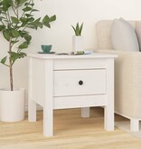 VidaXL Bijzettafels 2 st 40x40x39 cm massief grenenhout wit