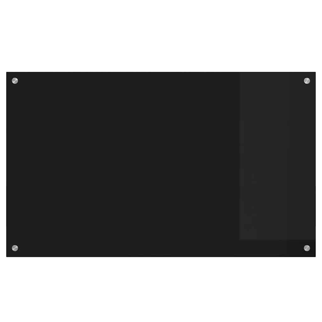 VidaXL Keuken Achterwand Zwart 100 x 60 cm gehard glas
