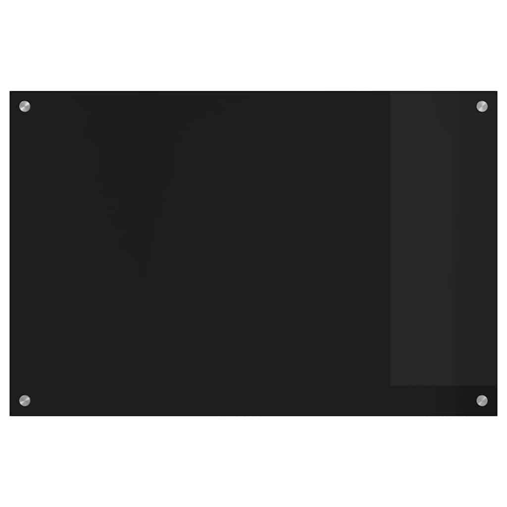 VidaXL Keuken Achterwand Zwart 90 x 60 cm gehard glas