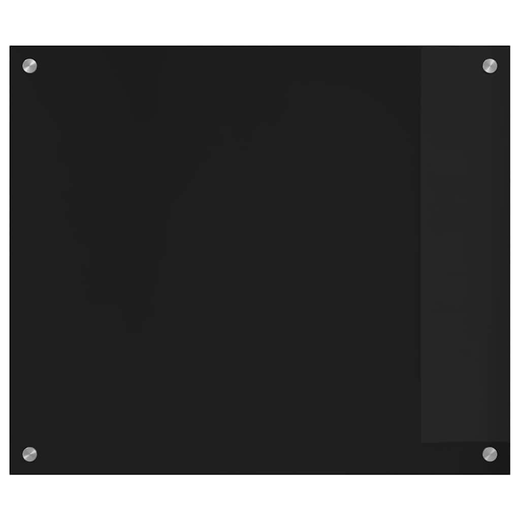 VidaXL Keuken Achterwand Zwart 70 x 60 cm gehard glas