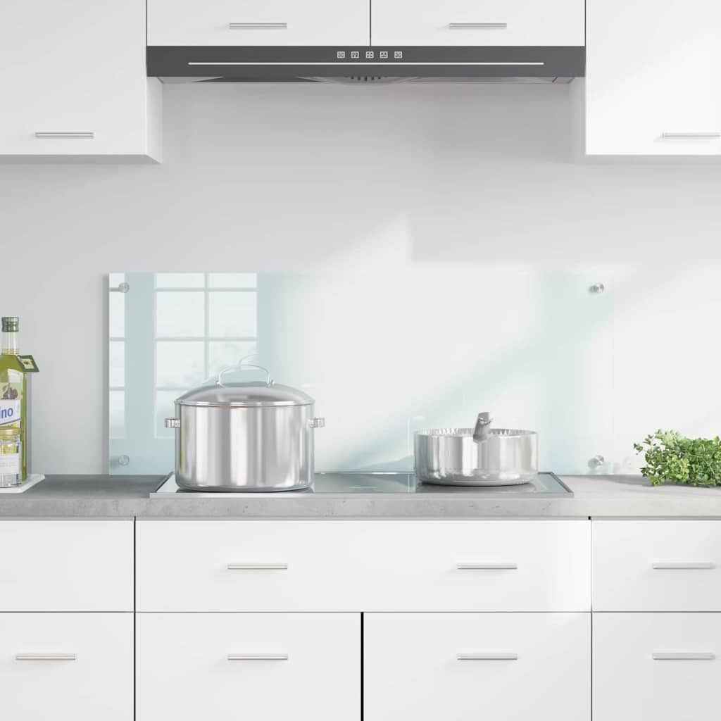 VidaXL Keuken Achterwand Wit 100 x 40 cm gehard glas