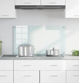 VidaXL Keuken Achterwand Wit 90 x 50 cm gehard glas