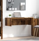 VidaXL Aan de muur bevestigd bureau Oud Hout 100 x 45 x 30 cm