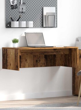 VidaXL Aan de muur bevestigd bureau Oud Hout 100 x 45 x 30 cm