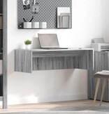 VidaXL Aan de muur bevestigd bureau Grijs Sonoma 100 x 45 x 30 cm