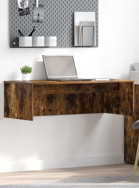 VidaXL Aan de muur bevestigd bureau Gerookt eiken 100 x 45 x 30 cm