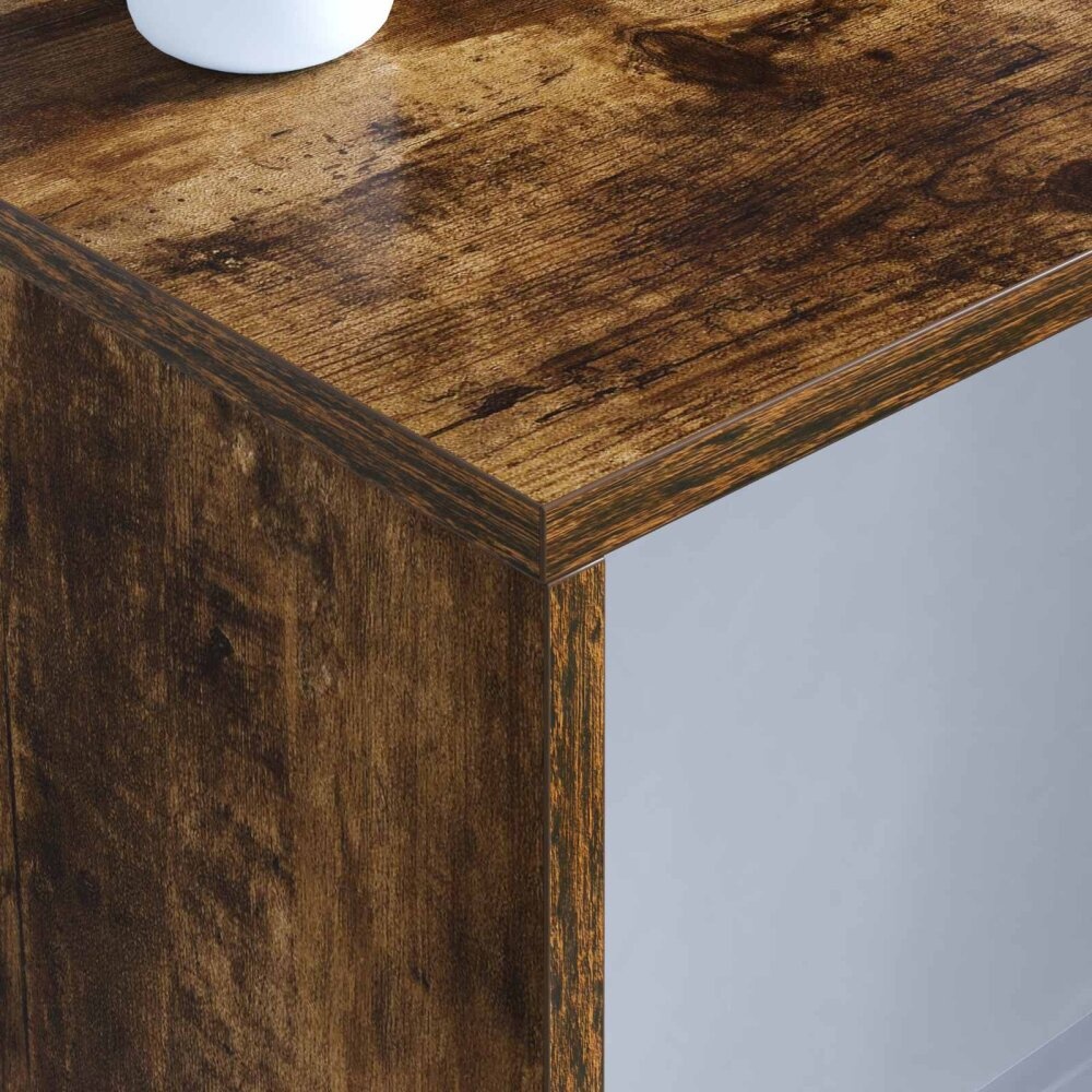 VidaXL Aan de muur bevestigd bureau Gerookt eiken 100 x 45 x 30 cm