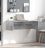 VidaXL Aan de muur bevestigd bureau Beton Grijs 100 x 45 x 30 cm