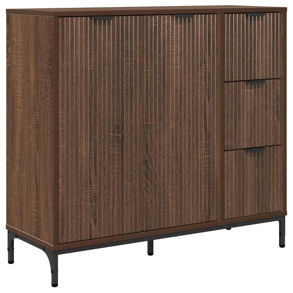 VidaXL Dressoir bruin eikenkleur 89,5 x 33 x 82 cm Bewerkt hout