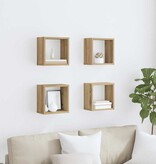 VidaXL Wandschappen 4 pcs Artisan Eiken 26 x 15 x 26 cm Bewerkt hout