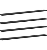VidaXL Boekenplank Bord 4 pcs Zwart 100 x 10 x 1,5 cm Bewerkt hout