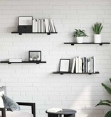 VidaXL Boekenplank Bord 4 pcs Zwart 80 x 20 x 1,5 cm Bewerkt hout