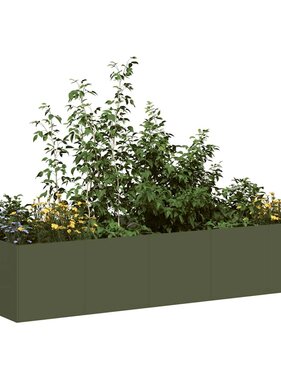 VidaXL Plantenbak 200x80x40 cm staal olijfgroen