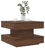 VidaXL Salontafel 360 graden draaibaar 50x50x34,5 cm bruin eikenkleur