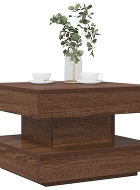 VidaXL Salontafel 360 graden draaibaar 50x50x34,5 cm bruin eikenkleur