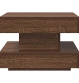 VidaXL Salontafel 360 graden draaibaar 50x50x34,5 cm bruin eikenkleur
