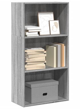 VidaXL Boekenkast 60x30x114 cm bewerkt hout grijs sonoma eikenkleurig