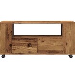 VidaXL Tv-meubel met wielen 102x34,5x43 cm bewerkt hout oud hout