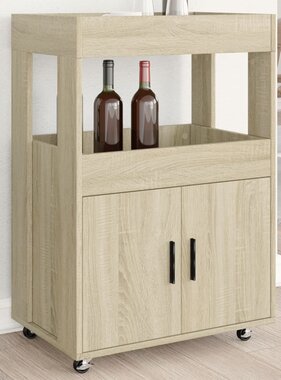 VidaXL Drankkar 60x39,5x89 cm bewerkt hout sonoma eikenkleurig