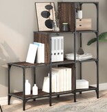 VidaXL Boekenkast 92x30x102 cm bewerkt hout en metaal bruin eiken
