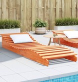 VidaXL Ligbed 205x70x31,5 cm massief grenenhout wasbruin