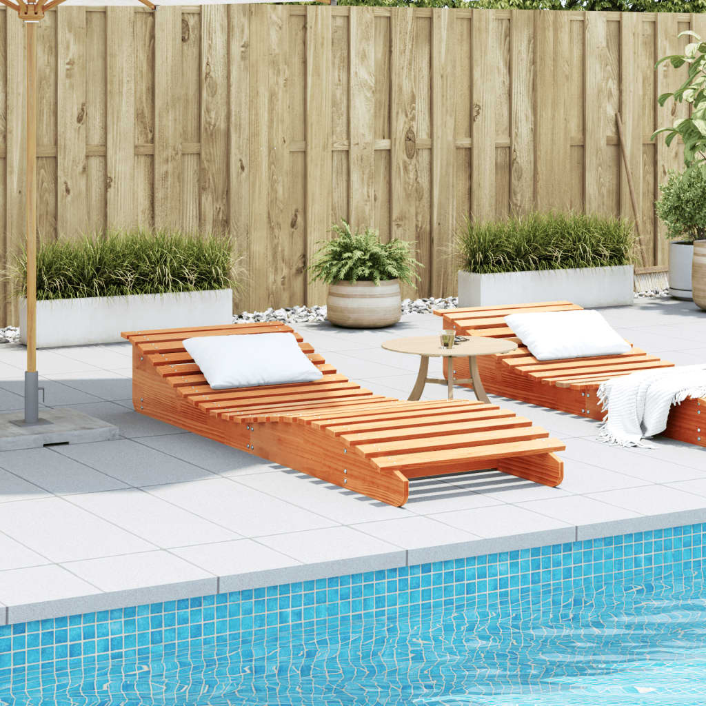 VidaXL Ligbed 205x70x31,5 cm massief grenenhout wasbruin