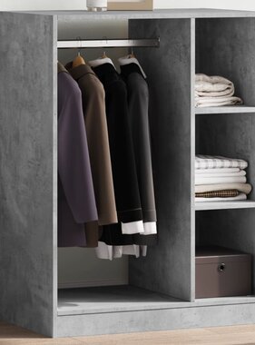 VidaXL Kledingkast 77x48x102 cm bewerkt hout betongrijs