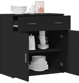 VidaXL Dressoir 79x38x80 cm bewerkt hout zwart