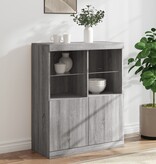 VidaXL Dressoir met LED-verlichting 81x37x100 cm grijs sonoma eiken