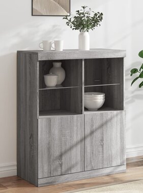 VidaXL Dressoir met LED-verlichting 81x37x100 cm grijs sonoma eiken