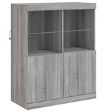 VidaXL Dressoir met LED-verlichting 81x37x100 cm grijs sonoma eiken